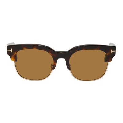 Shop Tom Ford Tortoiseshell Harry Sunglasses In 56ehavbrn