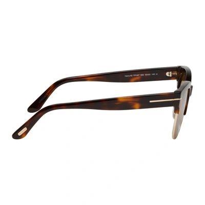 Shop Tom Ford Tortoiseshell Harry Sunglasses In 56ehavbrn