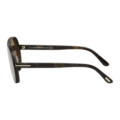 Shop Tom Ford Black And Brown Alexei-02 Sunglasses In 12jshdkruth
