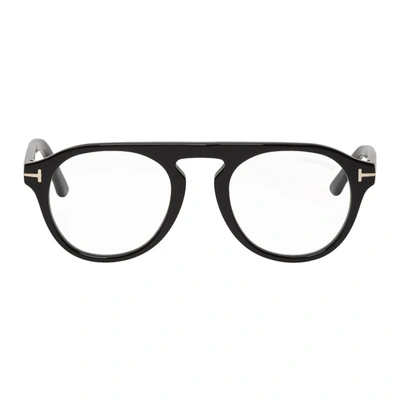 Shop Tom Ford Black Tf-5533b Clip-on Glasses In 01vshblkblu