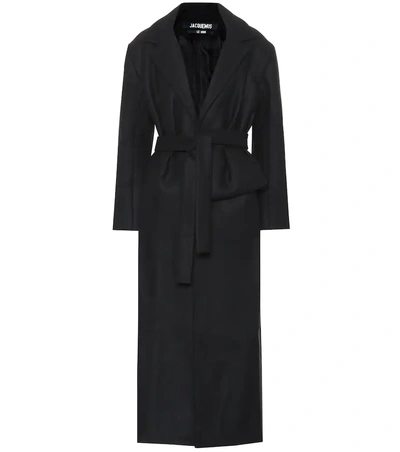 Shop Jacquemus Aissa Wool-blend Coat In Black