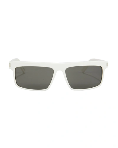 Shop Saint Laurent Narrow Rectangle Sunglasses