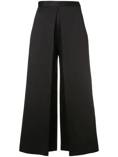Shop Rosetta Getty Pleated Front Palazzo Pants In Blue