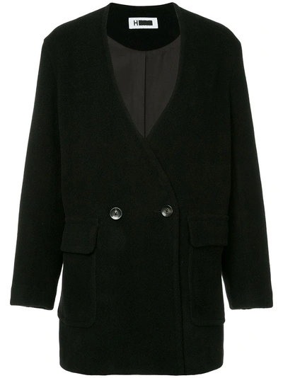 Shop H Beauty & Youth H Beauty&youth Double-breasted Cocoon Coat - Black