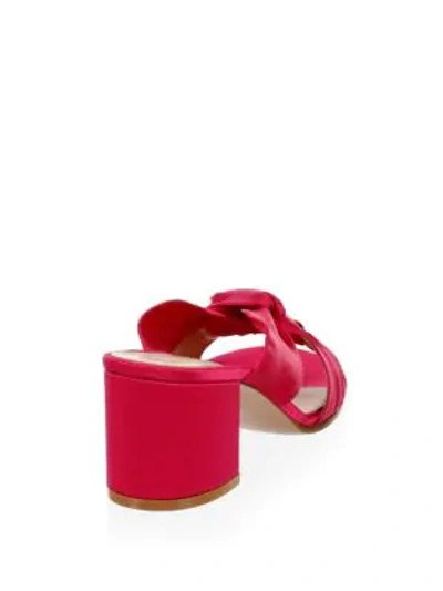 Shop Gianvito Rossi Twisted Knot Silk Slides In Fuchsia