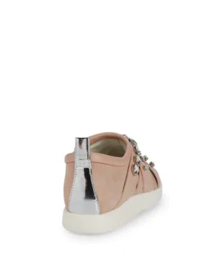 Shop Giuseppe Zanotti Crystal Embellished Slip-on Sneakers In Blush