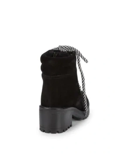 Shop Steve Madden Glacie Block Heel Suede Active Boots In Black
