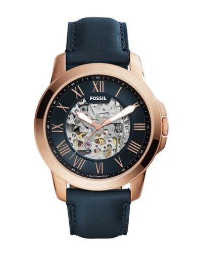 Shop Fossil Wrist Watch In Dark Blue