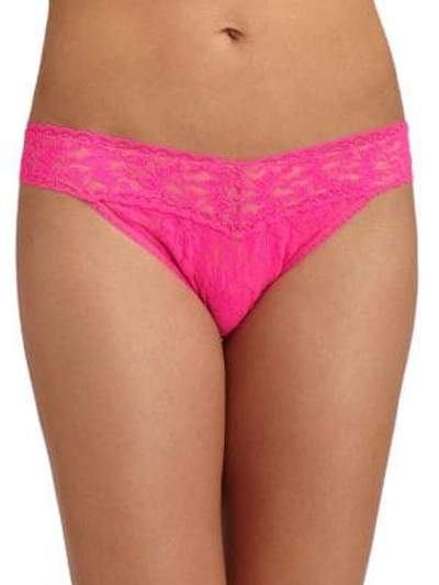 Shop Hanky Panky Signature Lace Original Rise Thong In Passion Pink