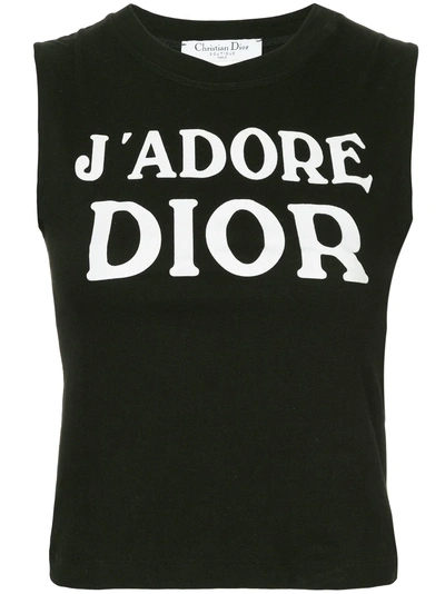 Shop Dior Christian  Vintage Christian  Sleeveless Shirt Tops - Black