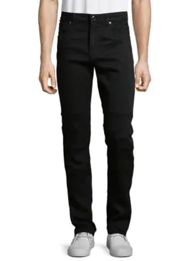 Shop Karl Lagerfeld Classic Moto Jeans In Black