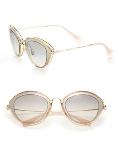 Shop Miu Miu 52mm Metal Cat Eye Sunglasses In Pink