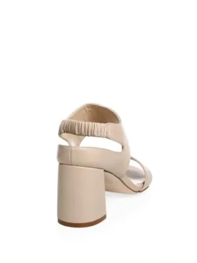 Shop Stuart Weitzman Erica Elastic Strap Block Heel Sandal In Petra