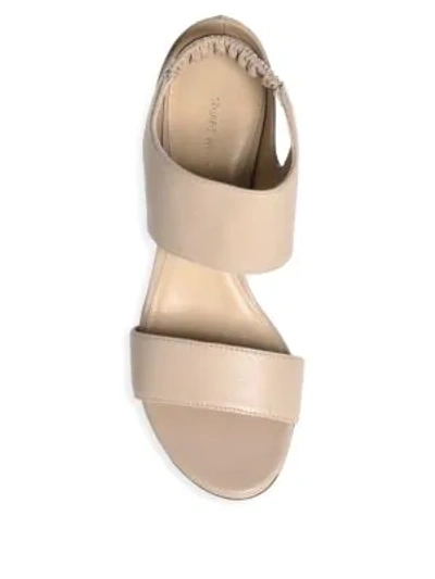 Shop Stuart Weitzman Erica Elastic Strap Block Heel Sandal In Petra