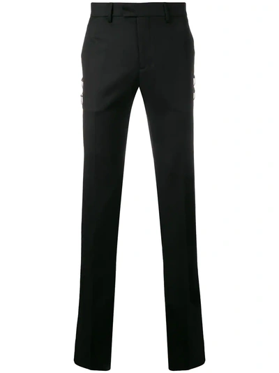 Shop Les Hommes Straight Leg Trousers - Black