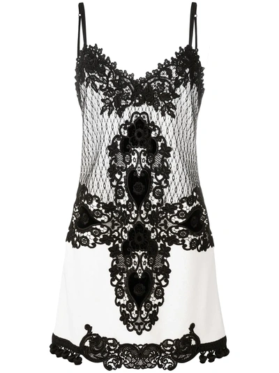 Shop Fausto Puglisi Lace Slip-on Dress - White