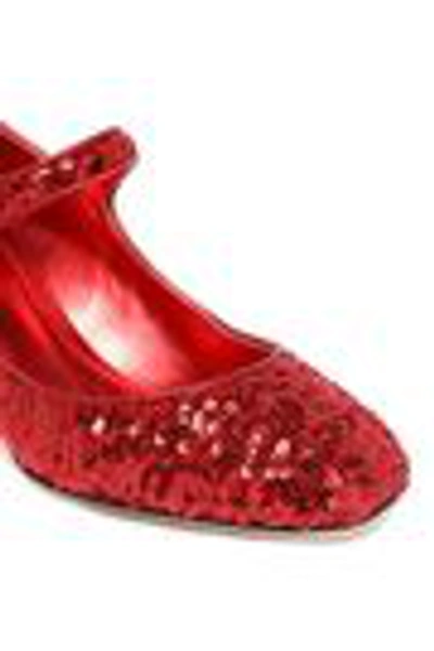 Shop Dolce & Gabbana Woman Mid Heel Pumps Red