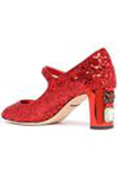 Shop Dolce & Gabbana Woman Mid Heel Pumps Red