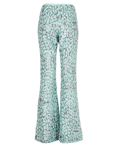 Shop Michael Kors Embroidered Flare Pant In Seafoam