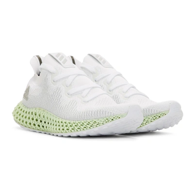Shop Adidas Originals White And Grey Alphaedge 4d Wc Sneakers In White/grey