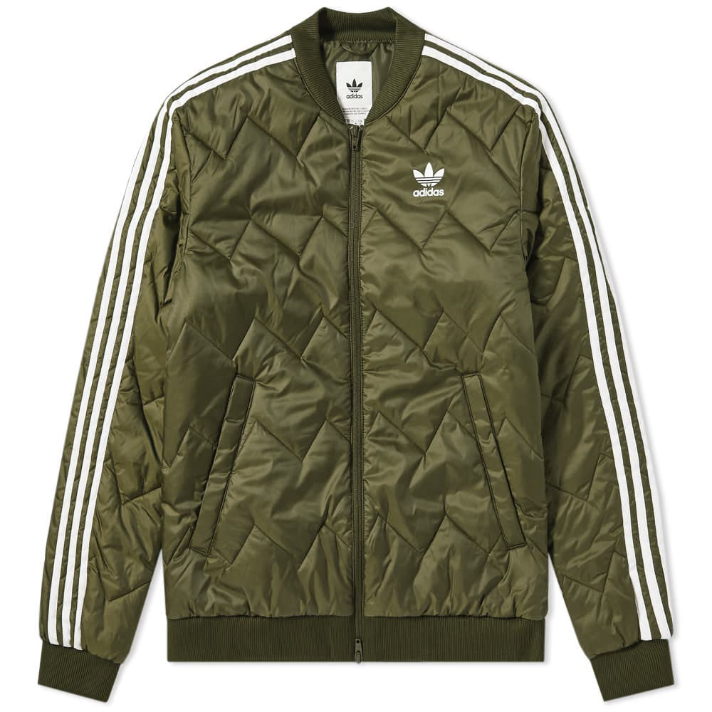 adidas green quilted jacket