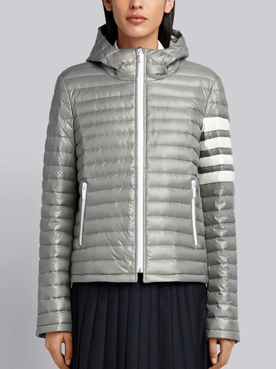 Shop Thom Browne Quilted Down Fill Hooded Jacket In Nylon Tech In Grey