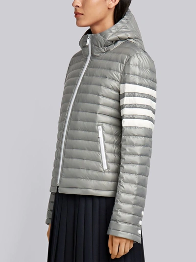 Shop Thom Browne Quilted Down Fill Hooded Jacket In Nylon Tech In Grey