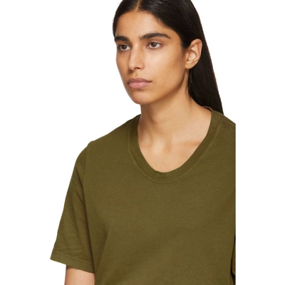 Shop Raquel Allegra Green Sueded Baby Jersey T-shirt In Army