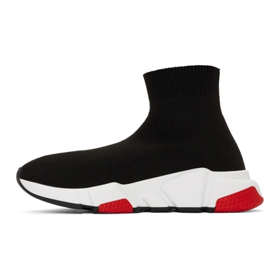 Shop Balenciaga Black & Red Speed Sneakers