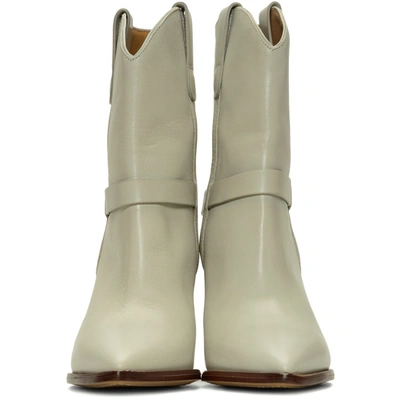 Shop Isabel Marant Off-white Lamsy Boots