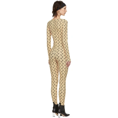 Shop Marine Serre Tan All Over Moon Catsuit In Moon Tan