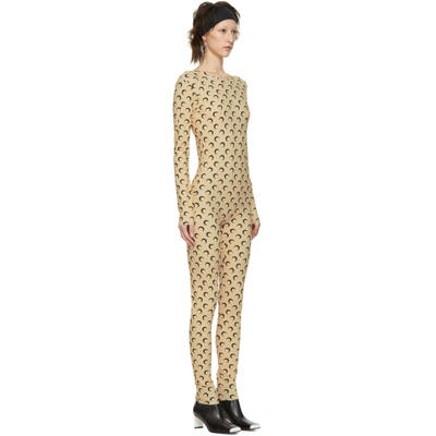Shop Marine Serre Tan All Over Moon Catsuit In Moon Tan