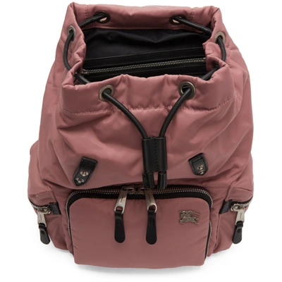 Shop Burberry Pink Medium Backpack In Mauve Pink