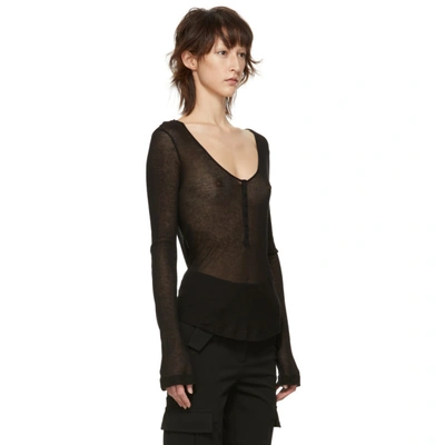 Shop Kiki De Montparnasse Black Henley T-shirt