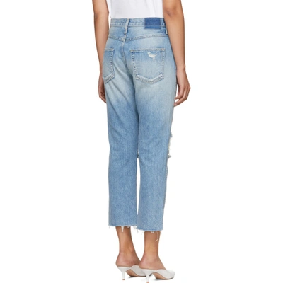 Shop Amo Blue High-rise Loverboy Patch Repair Jeans In 195 Lv T Pi