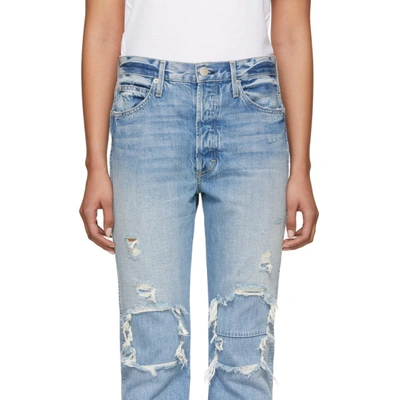 Shop Amo Blue High-rise Loverboy Patch Repair Jeans In 195 Lv T Pi