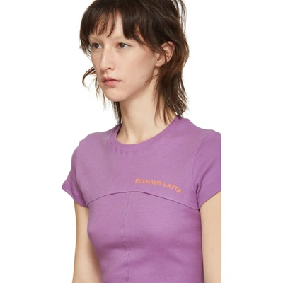 Shop Eckhaus Latta Purple Lapped Baby T-shirt In Lilac