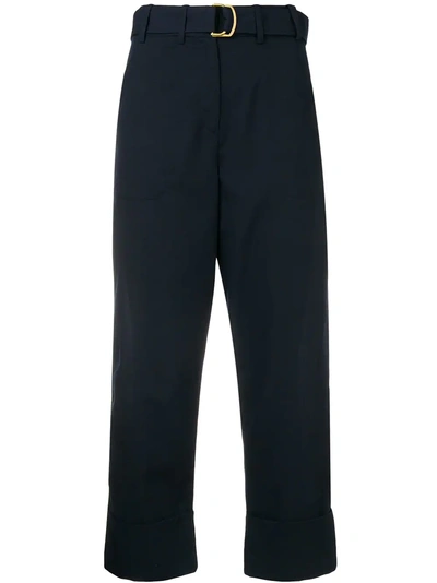 Shop Pinko Oprah 2 Cropped Trousers In Blue