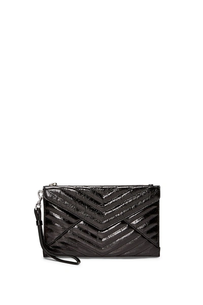 Shop Rebecca Minkoff Quilted Leo Wristlet In Black