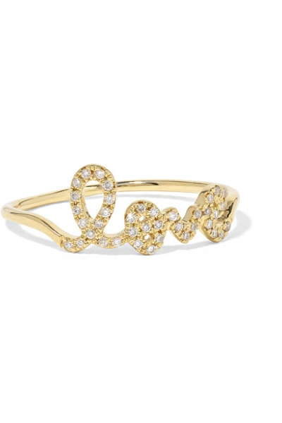 Shop Sydney Evan Love 14-karat Gold Diamond Ring