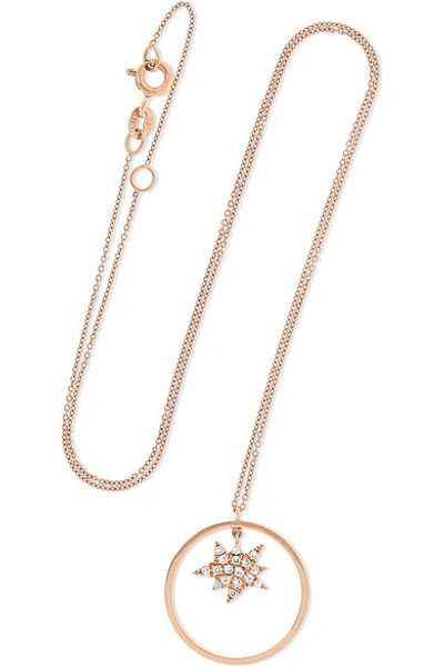 Shop Diane Kordas Explosion Charm 18-karat Rose Gold Diamond Necklace