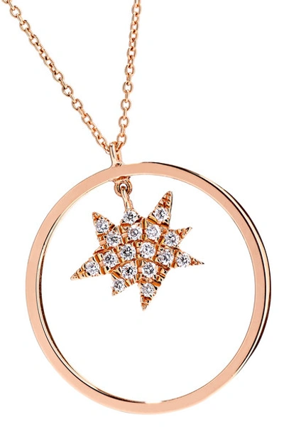 Shop Diane Kordas Explosion Charm 18-karat Rose Gold Diamond Necklace