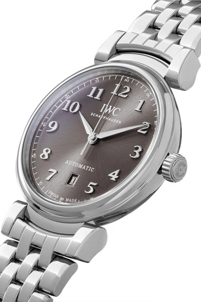 Shop Iwc Schaffhausen Da Vinci Automatic 40mm Stainless Steel Watch In Silver