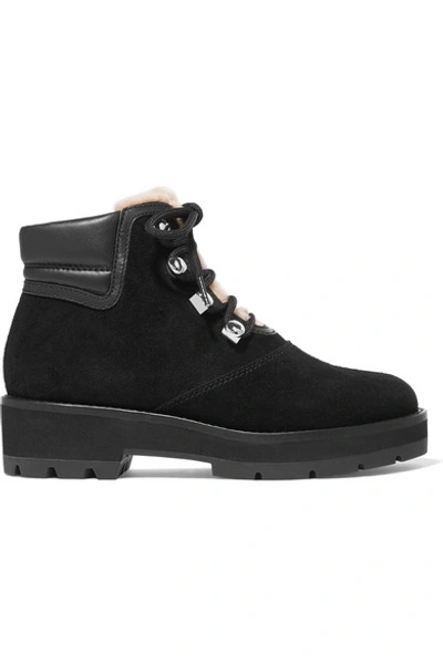 Shop 3.1 Phillip Lim / フィリップ リム Dylan Shearling-lined Suede And Leather Ankle Boots In Black