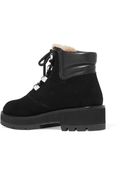 Shop 3.1 Phillip Lim / フィリップ リム Dylan Shearling-lined Suede And Leather Ankle Boots In Black