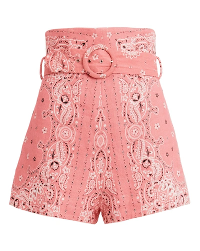 Shop Zimmermann Heathers Linen Bandana Shorts