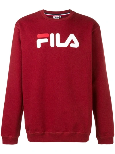 Shop Fila Logo Print Sweatshirt - Red