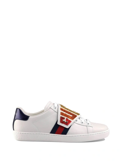 Shop Gucci Ace With Removable Patches In Bianco