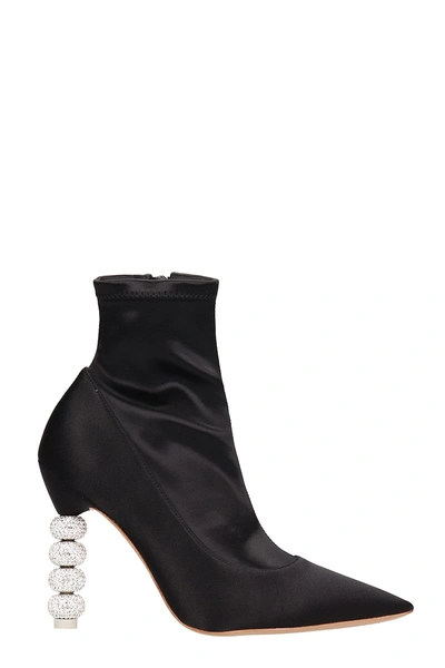 Shop Sophia Webster Black Suede And Fabric Ankle Boots