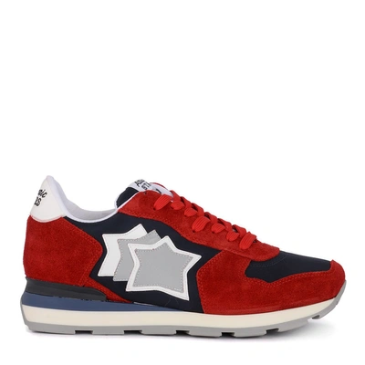Shop Atlantic Stars Sneaker  Antares Red Suede And Blue Fabric In Multicolor